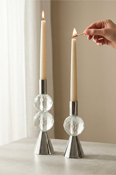 HOMİNG Nevira 2'li Şamdan Mumluk Seti