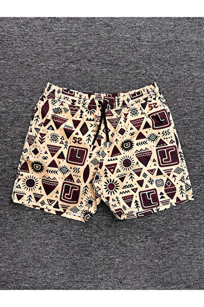 Toptantekstilcim Etnik Desenli Deniz Şortu