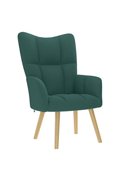 vidaxl Scaun de relaxare, verde închis, material textil