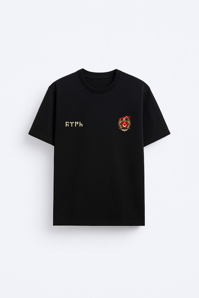 AYDESİGN Τουρκικό μπλουζάκι Bozkurt με τουρκική σημαία με τύπωμα με λαιμόκοψη...