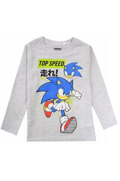 Sonic Cămașă cu mânecă lungă din bumbac , Top Speed, gri