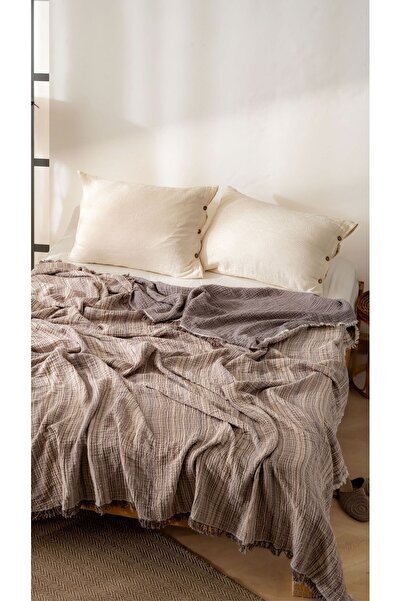 Comfort Craft 4-Layer 100% Cotton Muslin Bedspread King Size 240X260 cm - Ele...