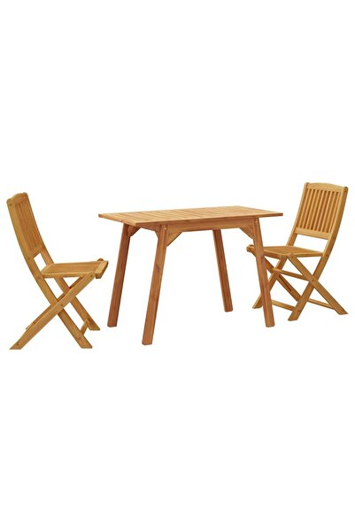vidaxl Set de balcon, 3 piese, lemn masiv de acacia