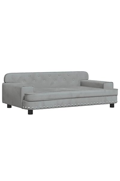 vidaxl Canapea pentru copii, gri deschis, 90x53x30 cm, catifea