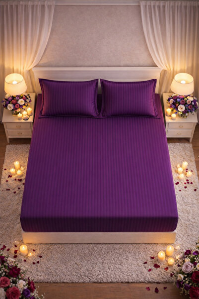 Cearșaf cu elastic 180x200 +25 cm pentru saltea înaltă, set cu 2 fețe de pernă 55x80 cm miniatura 4