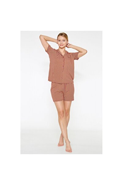 Serena Pijama Dama din Viscoză – Bluza cu Mâneci Scurte și Pantaloni Scurți c...