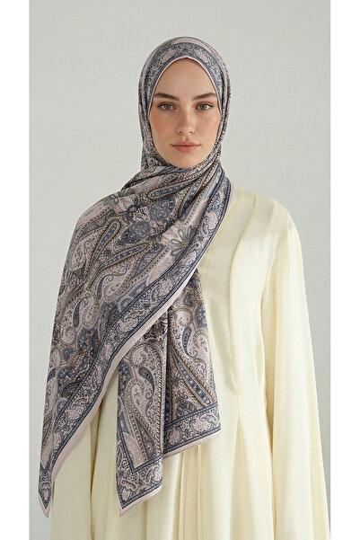 Karaca PAMUKŠI ŠAL SA KRALJEVSKIM ETNIČKIM UZORAKOM - ŽUTA / SIVA