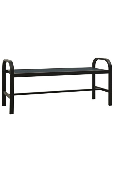 vidaxl Garden bench, black, 124.5 cm, steel and WPC