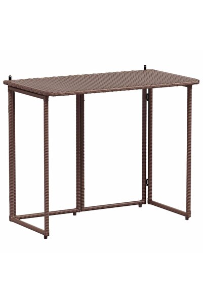 vidaxl Masă pliabilă de grădină maro 90x51x75 cm Poly Ratan