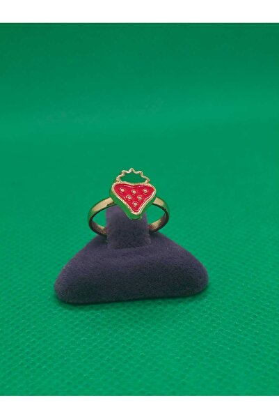 sarıyer silver Strawberry Figured Steel Children's Ring with Colorful Enamel ...