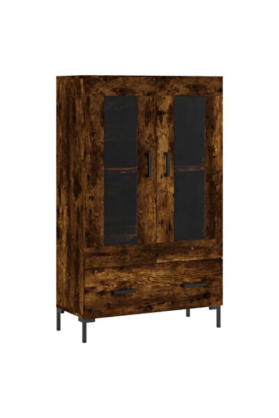 vidaxl Dulap înalt, stejar afumat, 69,5x31x115 cm, lemn prelucrat