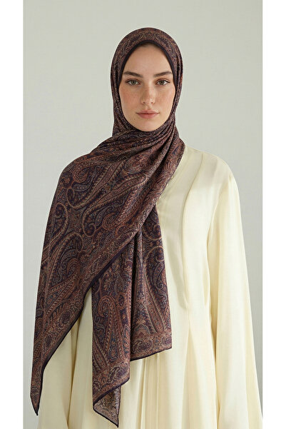 Karaca Royal Ethnic Pattern Cotton Shawl - Brown / Dark Brown