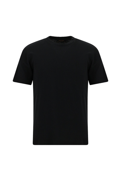 Abdullah Kiğılı Футболка з круглим вирізом, вузького крою та вишивкою з бавов...