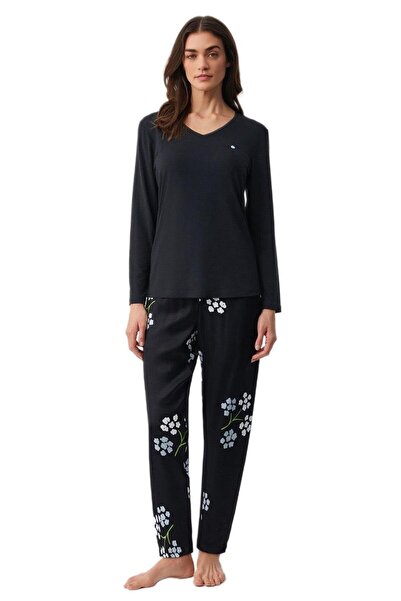 Penyemood Penye Mood Women's Black Pajama Set Pm9915