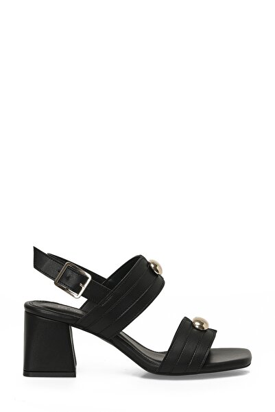 Butigo 26S-330 6FX Μαύρα γυναικεία πέδιλα με τακούνι