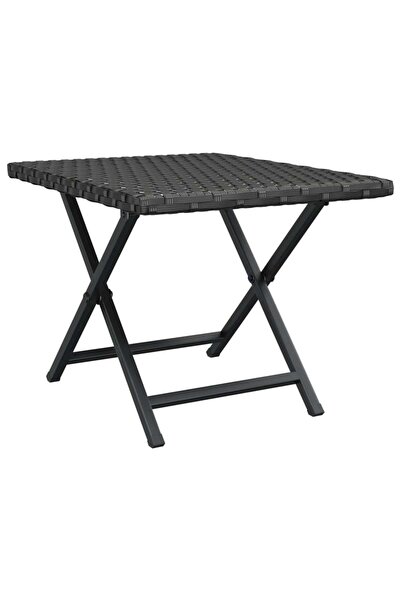 vidaxl Masă de bistro pliabilă, negru, 45x35x32 cm, poliratan