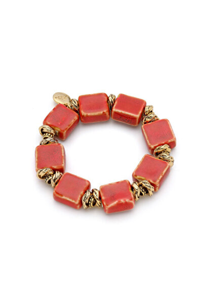 Mon Reve Sorelle Seramik Taş Altın Kaplama Bilezik