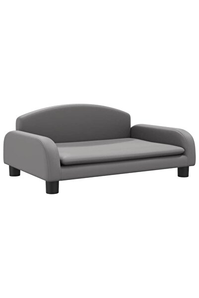 vidaxl Canapea pentru copii, gri, 70x45x30 cm, piele ecologică