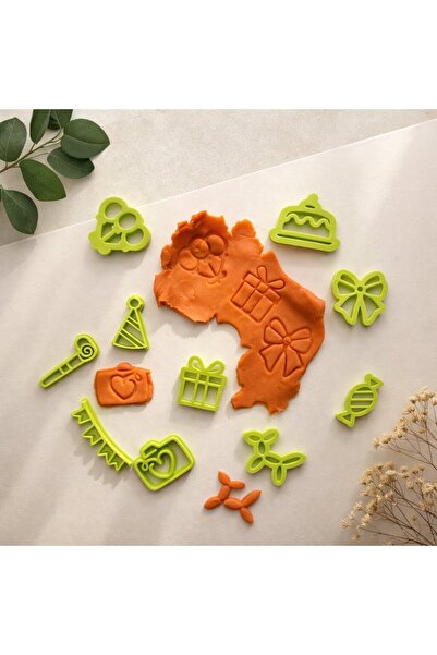 OEM Set de forme de modelat din plastilină cu tema „Petrecere”, cu imprimeu 3...