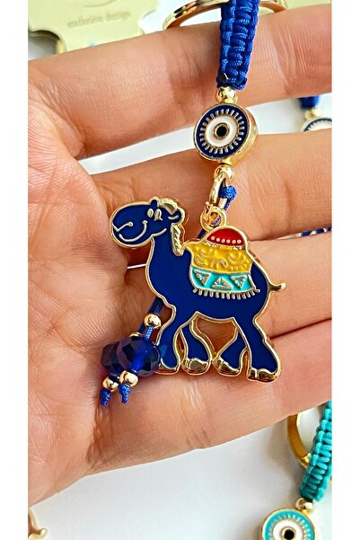 Cassime Μπρελόκ με μοτίβο καμηλοπάρδαλης σε μπλε ναυτικό χρώμα, επιχρυσωμένο,...