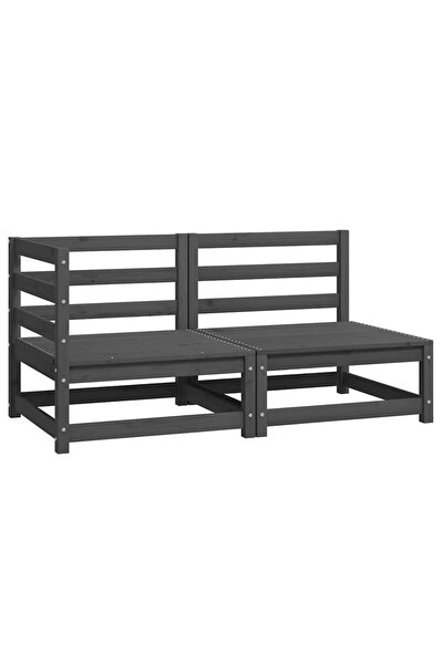 vidaxl Set mobilier de grădină, 2 piese, gri, lemn masiv de pin