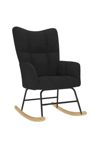 vidaxl Scaun balansoar, negru, material textil