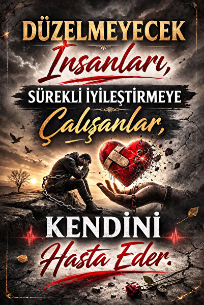 Hayal Poster Düzelmeyecek İnsanları Sürekli Retro Ahşap Poster 20x30