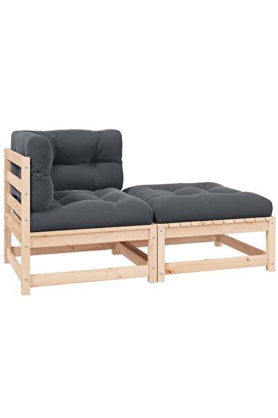 vidaxl Set mobilier de grădină cu perne, 2 piese, lemn masiv de pin
