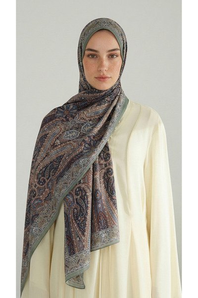 Karaca Royal Ethnic Pattern Cotton Shawl - Green