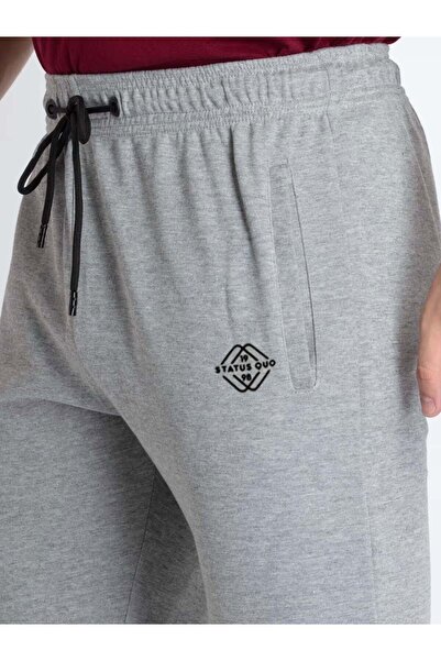 STATUS QUO Basic Regular Fit Grey Melange Track Pant