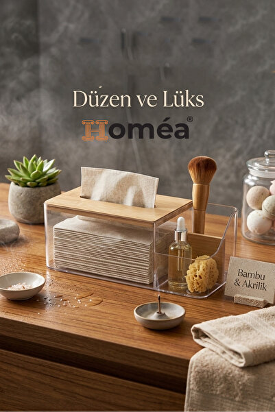 Homea Ahşap Bambu Z Peçetelik - Tezgah Üstü Havluluk ve Peçete Standı -Modern...