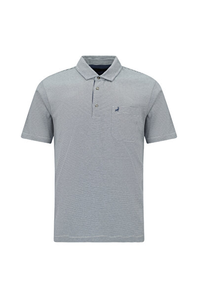 Abdullah Kiğılı Regular Fit Striped Pocketed Mercerized Cotton Polo Collar T-...