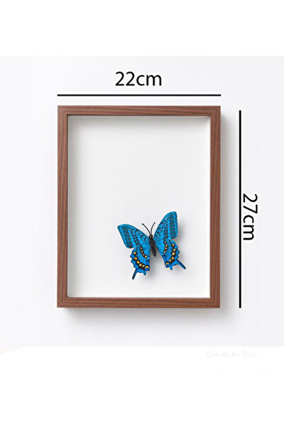 Ahşap Kahverengi Derin Çerçeve Kutu - 22x28 cm led ışıklı