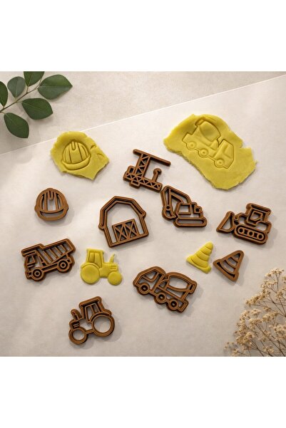 OEM Set de forme de modelat din plastilină cu tema „Construcții”, cu imprimeu...
