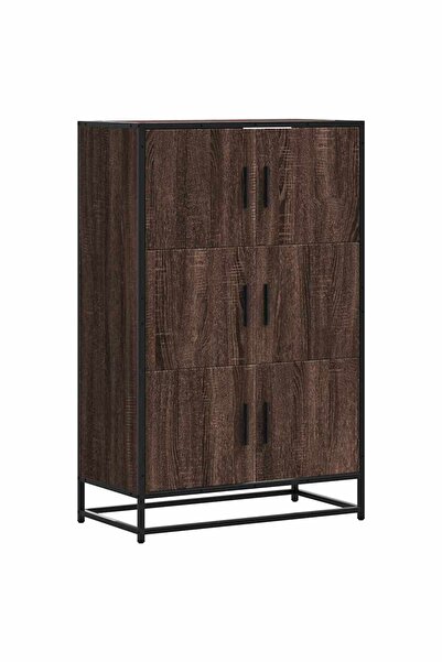 vidaxl Dulapuru stejar maro 68x35x106,5 cm lemn și metal prelucrat