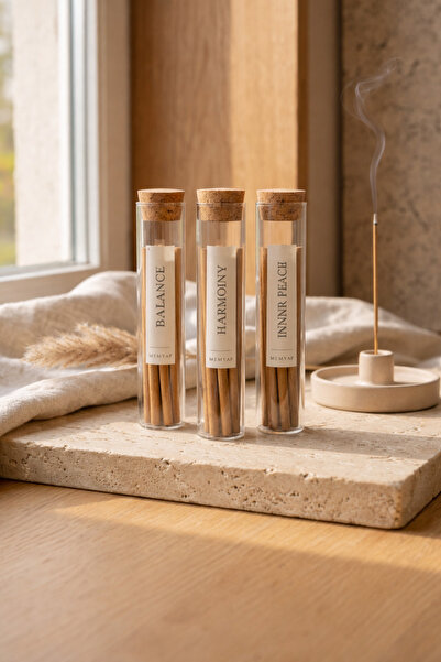 memyap 3’lü Premium Dhoope Tütsü - Meditasyon ve Ritüel Seti - Cam Şişede org...