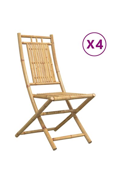 vidaxl Scaune de grădină pliabile, 4 buc., 46x66x99 cm, bambus