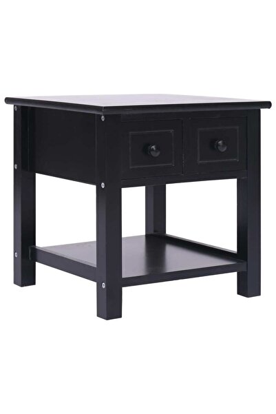 vidaxl Side table, black, 40 x 40 x 40 cm, paulownia wood