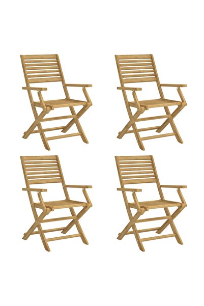 vidaxl Scaune grădină pliante 4 buc 54,5x61,5x86,5cm lemn masiv acacia