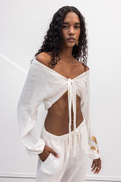 BSL Crop Bağlamalı Bluz