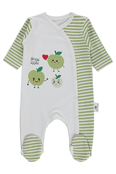 Nova Baby جمبسوت أخضر اللون برائحة إيما بيضاوي الشكل للأطفال من 0-6 أشهر - إكرو