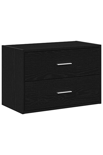vidaxl Dulap cu 2 sertare stejar negru 60x31x40 cm lemn prelucrat