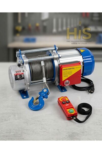 Shun ELEKTRİKLİ HALATLI PROFESYONEL UZAKTAN KUMANDA VİNÇ 750-1500KG 220 VOLT