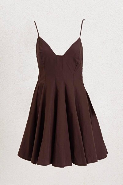 BSL Askılı Poplin Mini Elbise