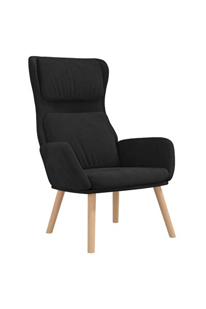vidaxl Scaun de relaxare, negru, catifea