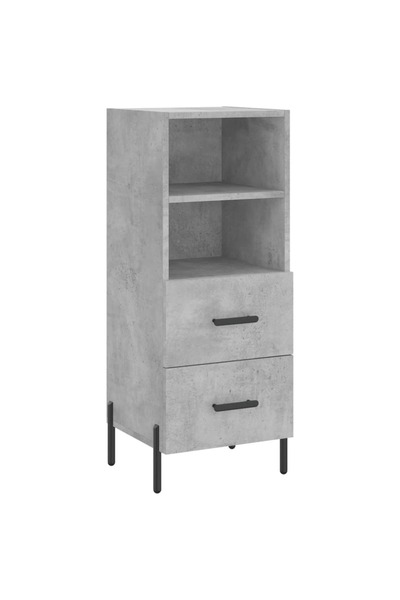 vidaxl Servantă, gri beton, 34,5x34x90 cm, lemn compozit
