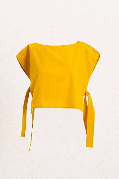 BSL %100 Tencel Yan Bağlama Detaylı Bluz