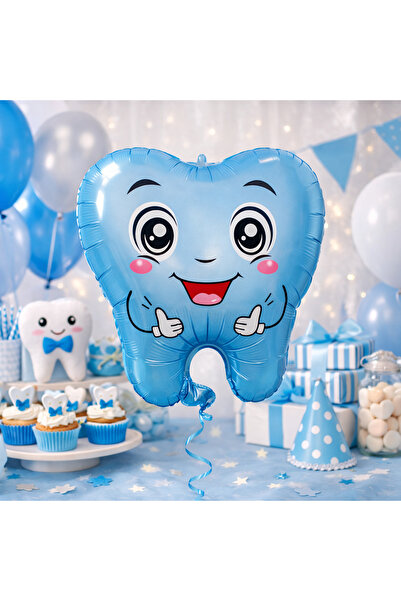 Happyewent Dental Foil Balloon Blue – My First Tooth Dental Themed Party Ball...