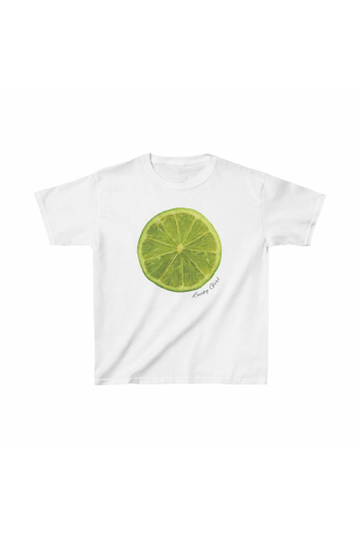 Violon Fresh Lime Slice Printed White Unisex T-Shirt