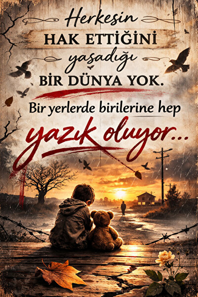 Hayal Poster Herkesin Hakettiğini Yaşadığı Retro Ahşap Poster 20x30